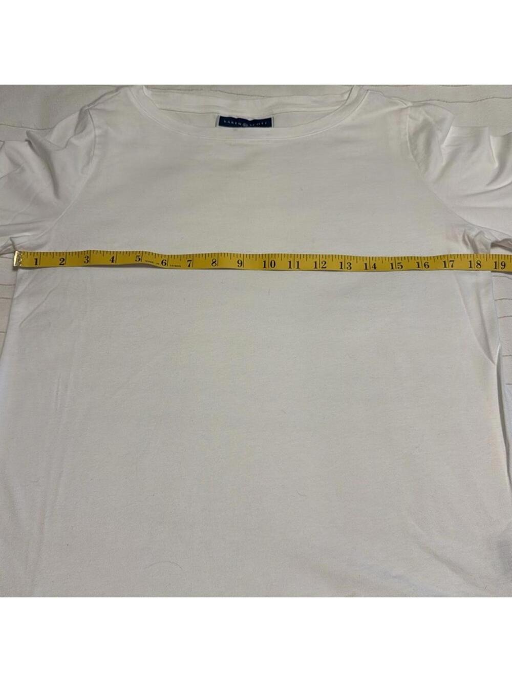 Karen Scott White Striped 3/4 Sleeve Blouse Women's S - Picture 6 of 7